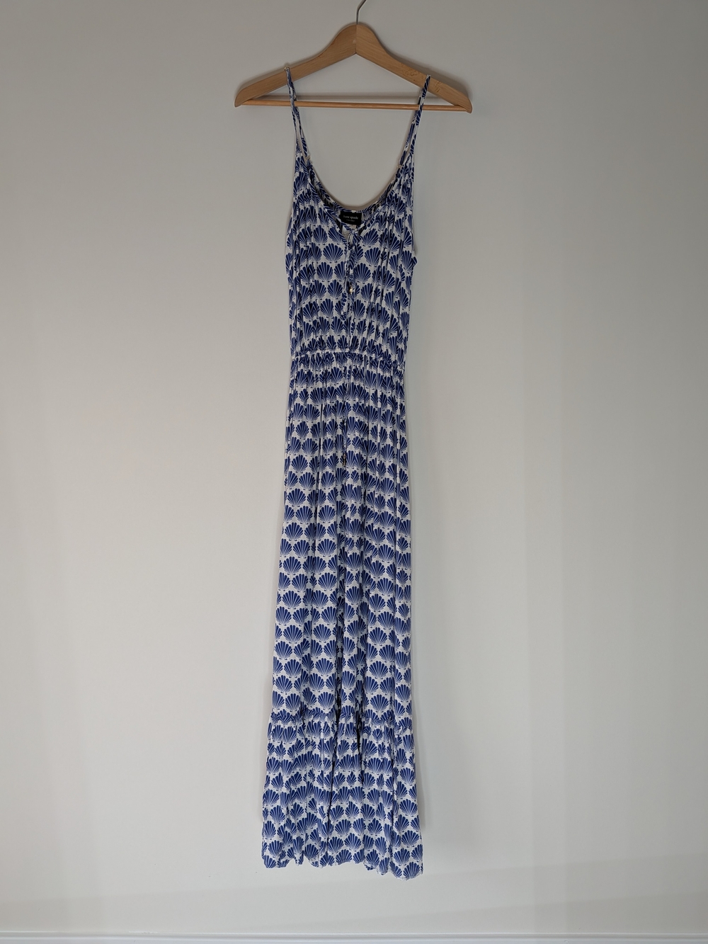 kate spade Blue and White Shell-Print Maxi Dress